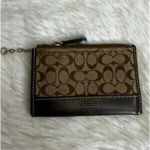 y2k Coach Brown Signature Card Holder Coin Purse